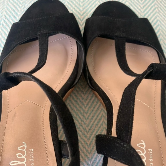 Charles By Charles David Black Wedge Sandals with Ankle Strap - Picture 10 of 15